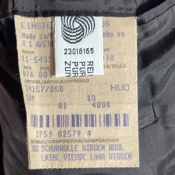 HUGO BOSS Barneys New York Wool Suit Jacket Navy Blue Blazer Men’s Size 42L - Picture 7 of 16